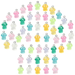 45шт 9 цвета светящиеся полупрозрачные подвески из смолы&nbsp;RESI-CJ0003-23