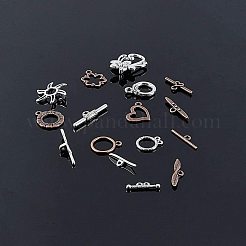 Сплавочные застежка тоггл тибетского стиля&nbsp;TIBE-PH0004-03