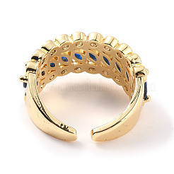 Открытое кольцо-манжета с кубическим цирконием и конским глазом&nbsp;RJEW-C024-02G