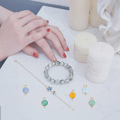 100 шт. гальванизированные непрозрачные стеклянные соединительные подвески&nbsp;PALLOY-GO0001-39