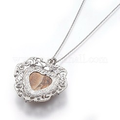 Ожерелья с подвеской в виде сердца из натуральной яшмы&nbsp;NJEW-XCP0001-48