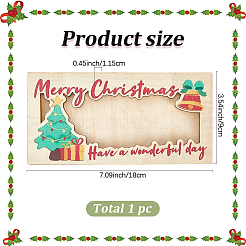 Держатель для денег в виде прямоугольника из дерева на рождественскую тематику&nbsp;AJEW-WH20006-282B