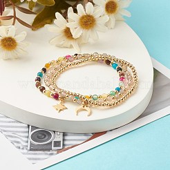 Естественно агат круглые бусины растянуть браслеты&nbsp;BJEW-JB07294-01