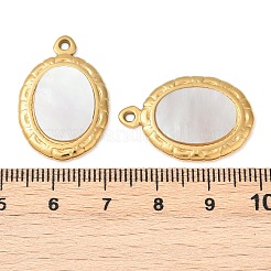 Подвески из натуральной белой ракушки из нержавеющей стали 304&nbsp;STAS-L288-04G-02