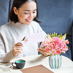 Наборы поздравительных открыток с букетом из бумажных цветов своими руками&nbsp;AJEW-WH0455-197B