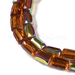 Нити из гальванически покрытых стеклянных бусин в форме шеврона&nbsp;GLAA-Q101-02A-AB01