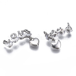 Латунные подвесные соединители из прозрачного кубического циркония&nbsp;ZIRC-S069-009P