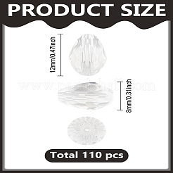 2 нитка прозрачных граненых стеклянных бусин&nbsp;GLAA-LP0001-12