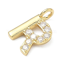 Латунные микропаве прозрачные подвески с фианитом&nbsp;KK-I476-01G-R