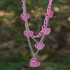 Подвеска в виде розового акрилового сердца с блестками&nbsp;FS-WG9B734-01