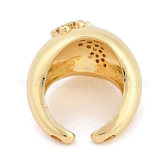 Латунные микро проложить манжеты кольца кубического циркония&nbsp;RJEW-U030-03G-01