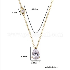 S925 серебряное ожерелье с подвеской в виде капли воды для женщин минималистская цепочка с цирконием ювелирные изделия OI2767