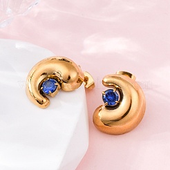 Серьги-гвоздики из нержавеющей стали 304 с микропаве из кубического циркония&nbsp;EJEW-B138-01G