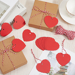100 шт. подарочные бирки в форме сердца из бумаги с кружевной окантовкой&nbsp;CDIS-CP0001-01D