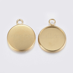 Оправы для подвесок из нержавеющей стали 304 в виде кабошонов&nbsp;LS-X-STAS-F160-46G-08