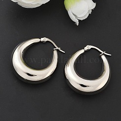 Массивные серьги-кольца из нержавеющей стали 304&nbsp;LS-EJEW-F280-06E-P