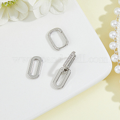 1 пара серег-колец из латуни с микропаве из прозрачных кубических цирконий&nbsp;EJEW-HS0001-11P