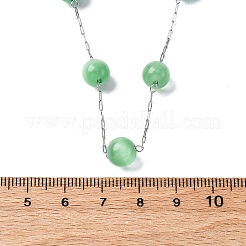 Круглые бусины кошачий глаз из нержавеющей стали 304&nbsp;NJEW-C073-01P-04