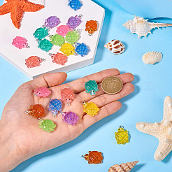 32 шт. 8-цветные градиентные подвески из непрозрачной светящейся смолы&nbsp;RESI-TA0003-64