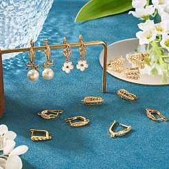 Латунные серьги-кольца из прозрачного кубического циркония&nbsp;KK-TA0002-87