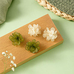 3 пара двухцветных акриловых сережек-гвоздиков с цветочным узором&nbsp;EJEW-GO0003-16