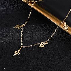 Ожерелья из нержавеющей стали 304 в виде змеиных кисточек&nbsp;NJEW-R026-20G