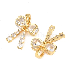 Латунные микропаве прозрачные подвески с фианитом&nbsp;KK-H262-05G