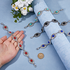 4 шт. овальная синтетическая бирюзовая цепочка для бейсболки&nbsp;HJEW-HS00043