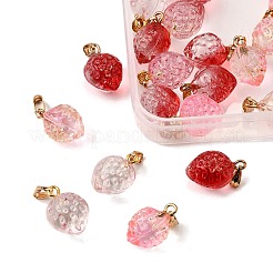 30шт 3 цвета двухцветные прозрачные стеклянные подвески&nbsp;GLAA-FP0001-27