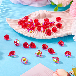 50 шт. Гальванические прозрачные стеклянные бусины&nbsp;GLAA-TA0003-53