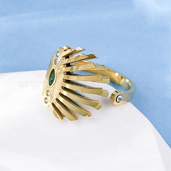 Нержавеющая сталь 304 с открытыми кольцами из стразов&nbsp;RJEW-Q020-02G