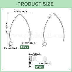 50 шт. крючки для сережек из нержавеющей стали 304&nbsp;STAS-ME0001-51P