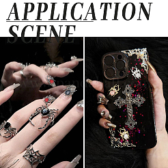 36 шт. 9-х цветные кабошоны из сплава со стразами&nbsp;FIND-SP0004-45