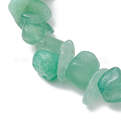 Натуральный зеленый авантюрин чип бисерные браслеты простирания&nbsp;BJEW-JB11133-04