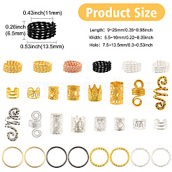 130 шт. 26 стиля манжеты для волос из сплава/алюминия/железа&nbsp;OHAR-CJ0001-04