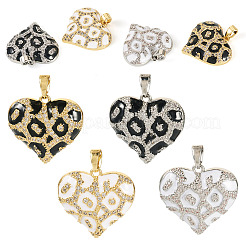 4 шт. 4 цвета латунные подвески с микропаве и кубическим цирконием&nbsp;KK-TA0002-21