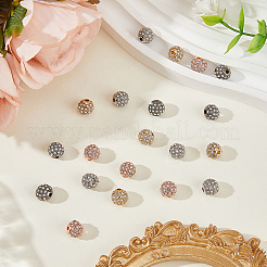 20 шт. 4-х цветные бусины из сплава со стразами&nbsp;FIND-PA0001-20