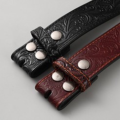 2 шт. 2-цветные ремни-корсеты из коровьей кожи с цветочным тиснением в ковбойском стиле&nbsp;AJEW-WH20097-074A