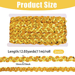 Полиэстер с пайетками волнистая бахрома отделочная лента&nbsp;OCOR-WH0111-96B