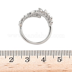 Манжеты из латуни с микро паве кубический цирконий для женщин&nbsp;RJEW-D322-05P