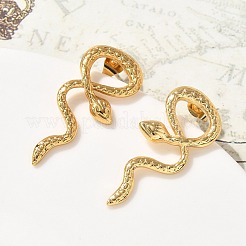 Серьги-гвоздики в форме змеи из нержавеющей стали 304 для женщин&nbsp;EJEW-M079-02G
