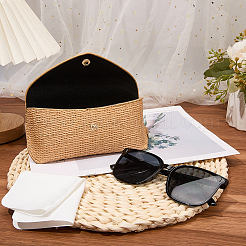 1шт прямоугольный соломенный коврик для очков&nbsp;AJEW-CN0005-49