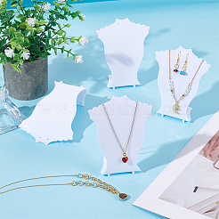 Пластиковая наклонная стойка для хранения украшений в форме бюста для ожерелий&nbsp;ODIS-WH0099-35