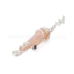 3 шт. 3 стиля гальванизированные натуральные кварцевые кристаллы самородки медная проволока обернутые подвески&nbsp;PALLOY-JF03128-09