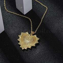 Латунные микропаве прозрачные кубические цирконии ожерелья с подвеской в виде сердца для женщин&nbsp;NJEW-S438-07B-G