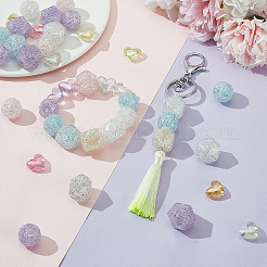 45 шт. 3 вида прозрачных акриловых бусин с эффектом кракле&nbsp;TACR-PH0001-76