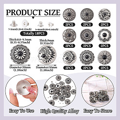 9 стиль заклепки из сплава декоративные&nbsp;BUTT-SW0001-04A