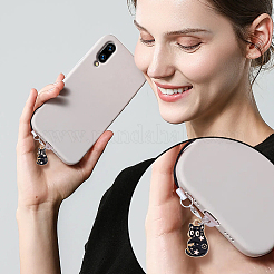 12 шт. эмалированные ремешки для мобильных телефонов в форме кошки&nbsp;HJEW-OC00123