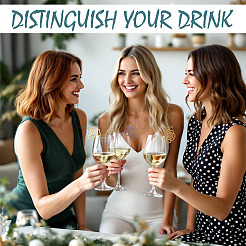 24 шт. 12-х цветные акриловые подвески для бокалов для вина&nbsp;AJEW-TA0002-83