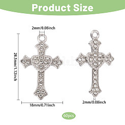 Подвески со стразами из сплава 60 шт.&nbsp;ALRI-CA0001-14